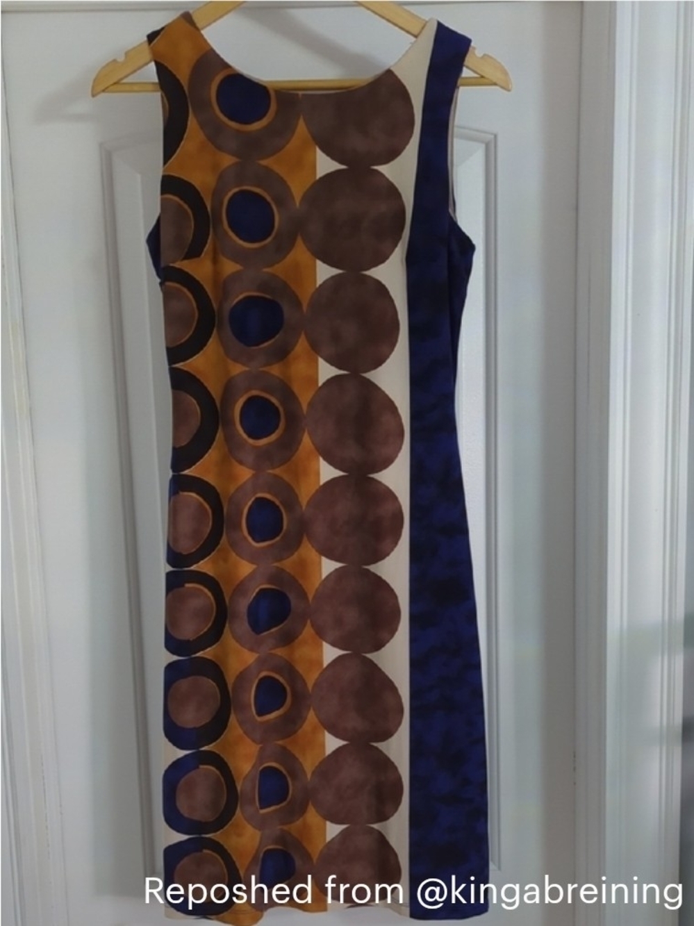 Joseph Ribkoff Brown Geometric Knee-lenght Dress